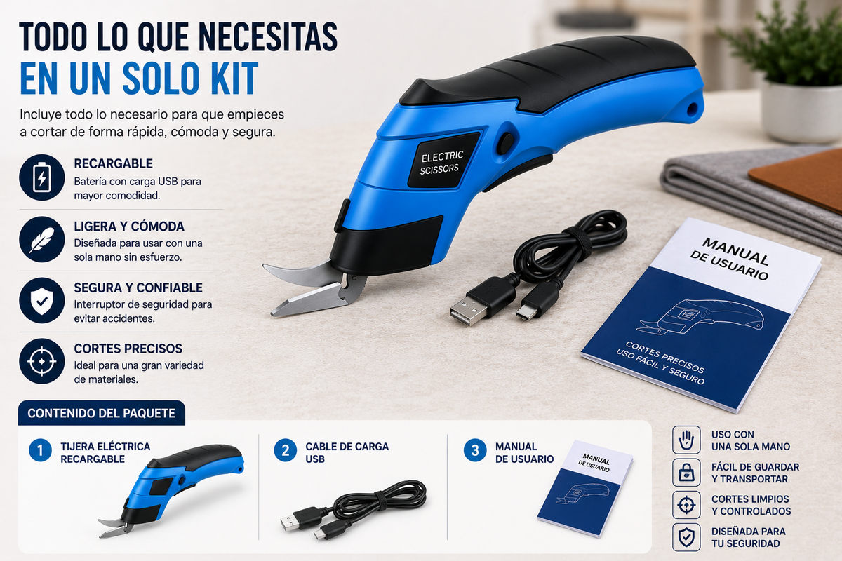 Tijera eléctrica recargable